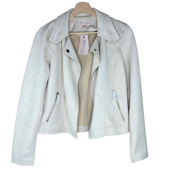 Nwt PHILOSOPHY I FAUX SUEDE I VEGAN I MOTO JACKET - Picture 1 of 12